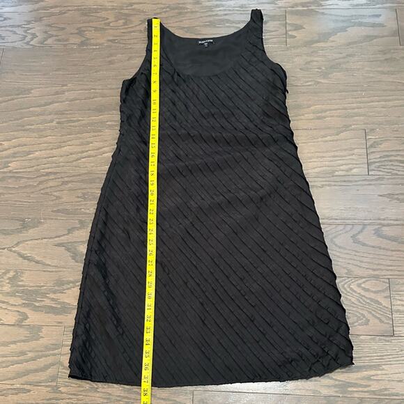 Eileen Fisher Silk Ruffle Tier Black Dress Size 10 - Picture 3 of 10